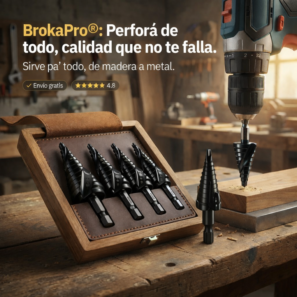 🔩 SET DE 5 BROCAS ESCALONADAS DE TITANIO + ENVIO GRATIS