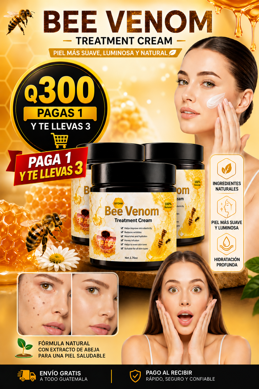 🐝 BEE VENOM – Fórmula Natural para tu Piel ✨| Envío Gratis 🚚