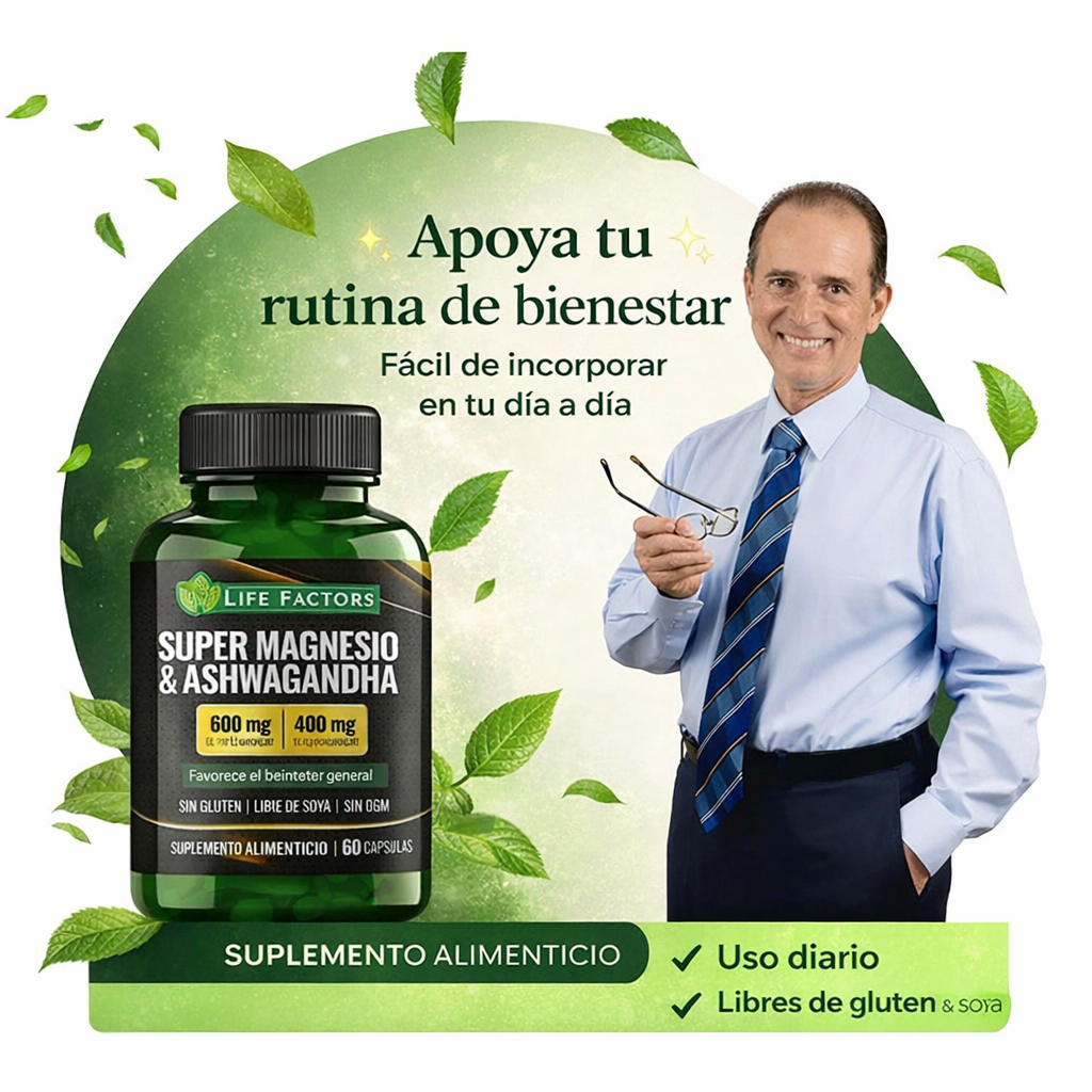🌴SUPER  MAGNESIO & ASHWAGANDHA + 60 CAPS ORIGINAL -Q185 + envio gratis