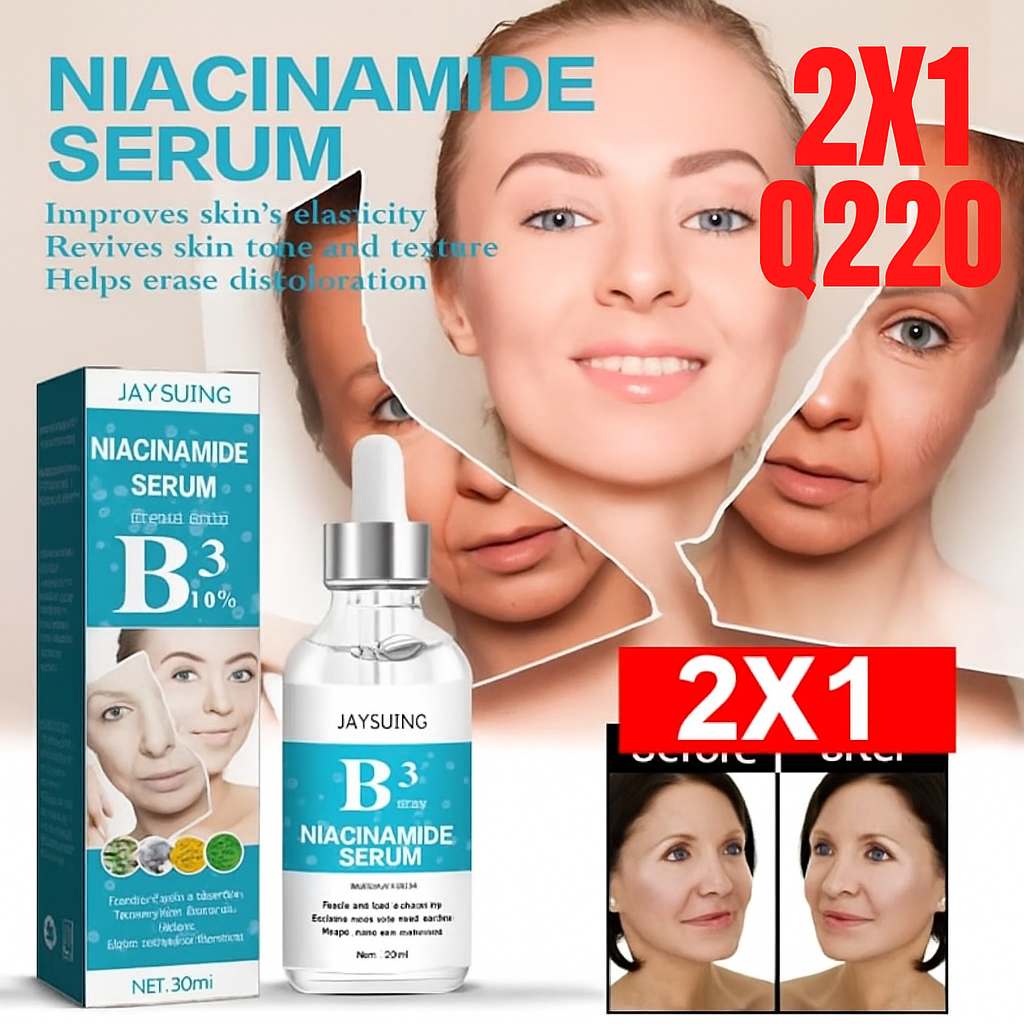 Suero facial de niacinamida, hidratante, antienvejecimiento, 2X1 Q220 envio gratis