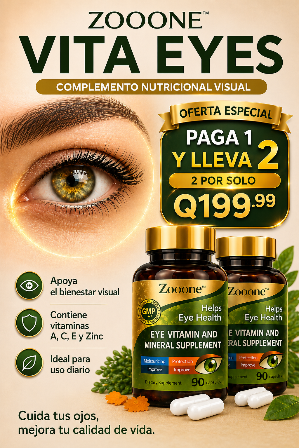 👁️🍃ZOOONE VITA EYES | 90 CÁPSULAS - Oferta especia + Envió Gratis 🚚