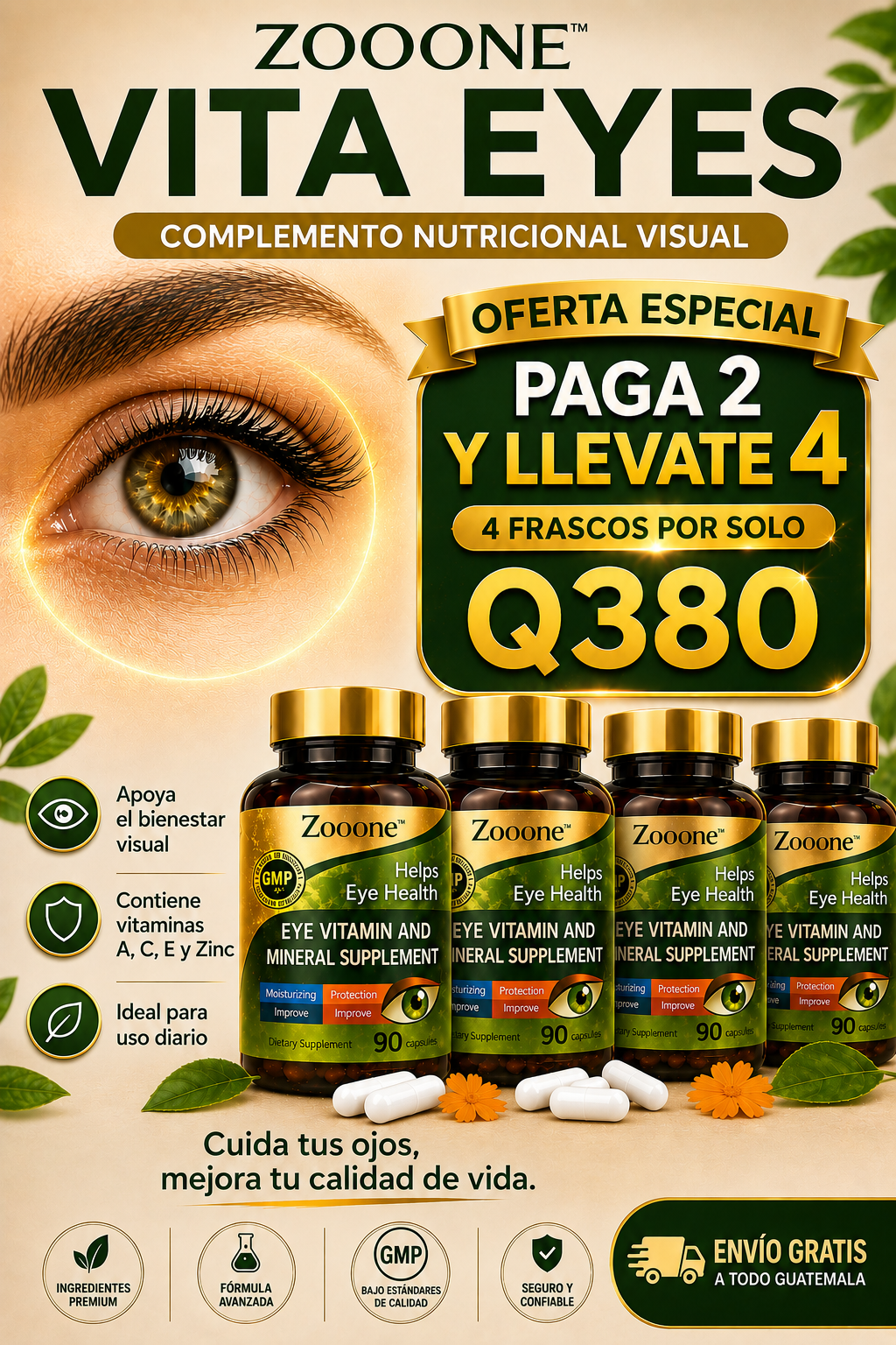 👁️🍃ZOOONE VITA EYES | 90 CÁPSULAS - Oferta especia + Envió Gratis 🚚