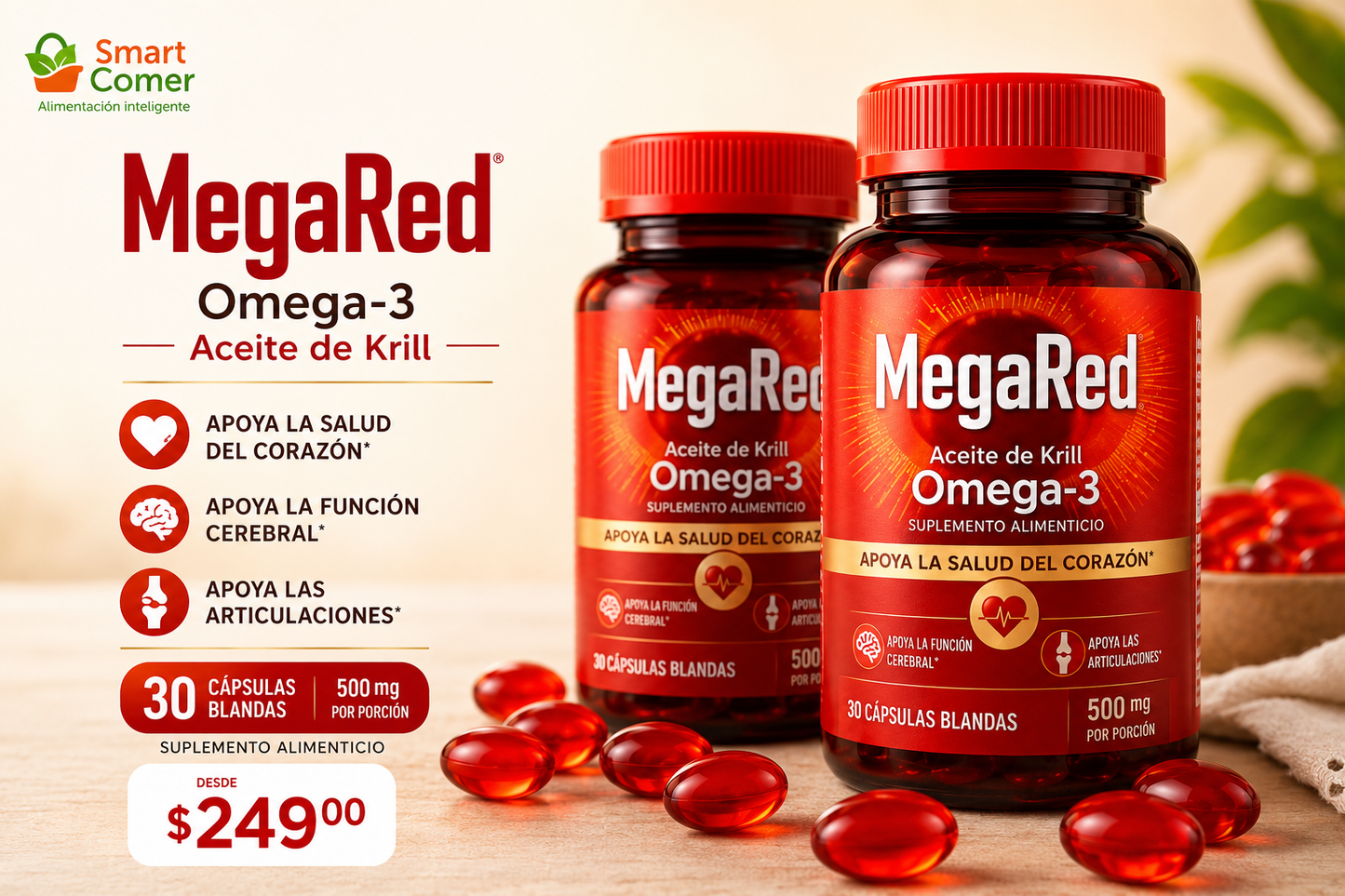 🔥MegaRed Omega-3® Gel Suave – Apoya tu corazón, mente y articulaciones+envio gratis