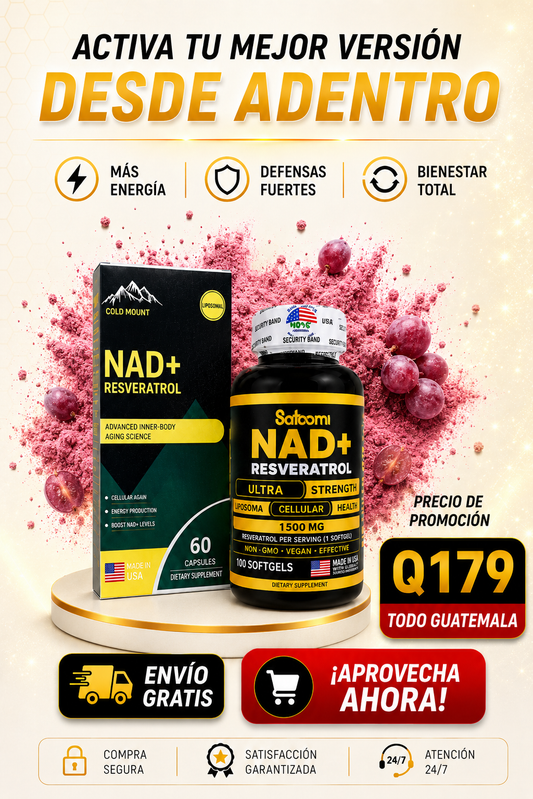 💎NAD + RESVERATROL TOP ORIGINALl®.Apoyo Antioxidante de Alta Potencia-60 Cápsulas + Envío gratis 🚚