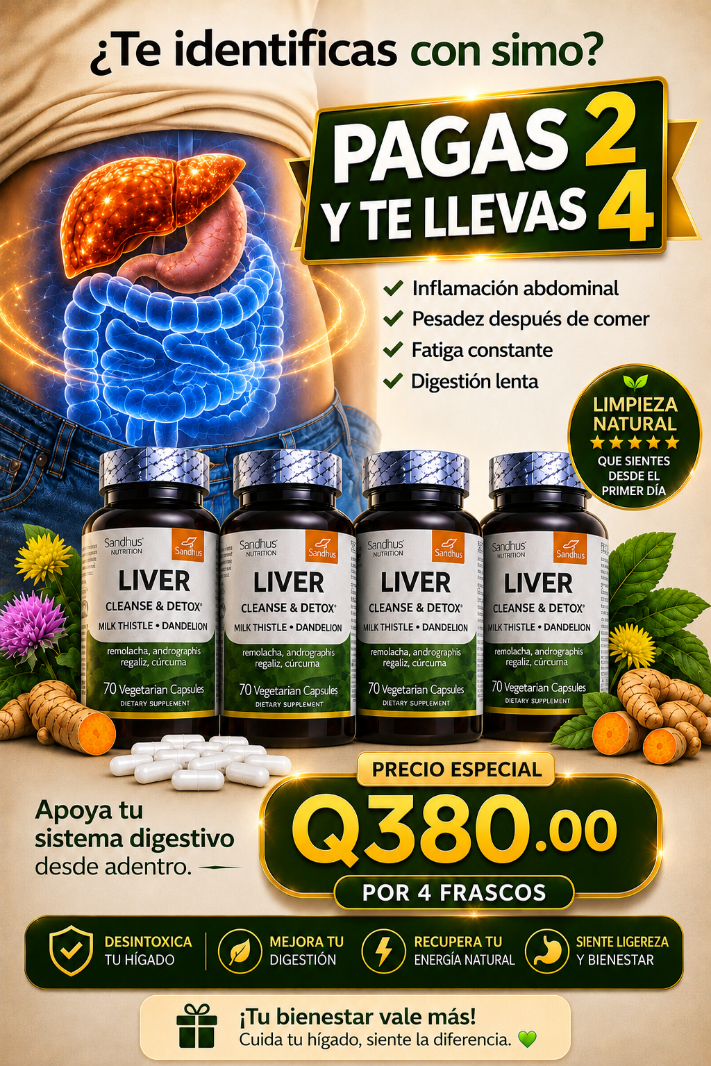 💛 LIVER CLEANSE™ - Detox Premium 70 Cápsulas - + Envío Gratis