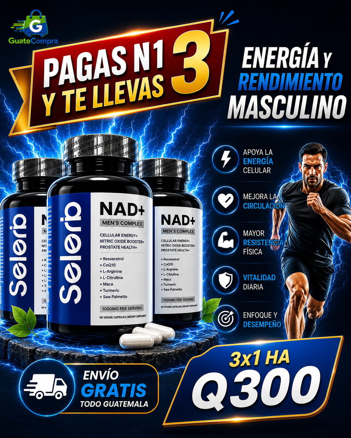 🛡️Selerb NAD® | Apoyo Nutricional para la Vitalidad y el Bienestar Masculino + Envió Gratis 🚚