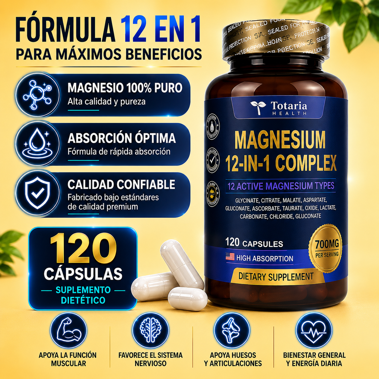 🌙 MAGNESIUM RESORSADO  12 EN 1 COMPLEX +envio gratis 🛻