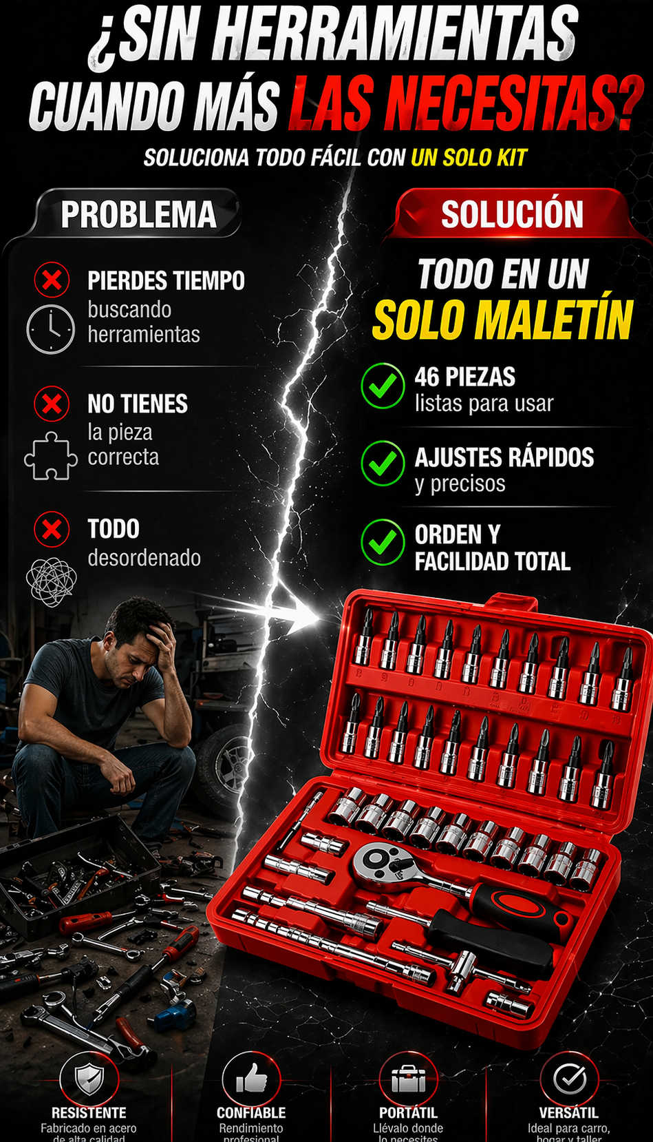🛠️ SET DE 46 LLAVES DE DADO | Q200! + ENVIO GRATIS