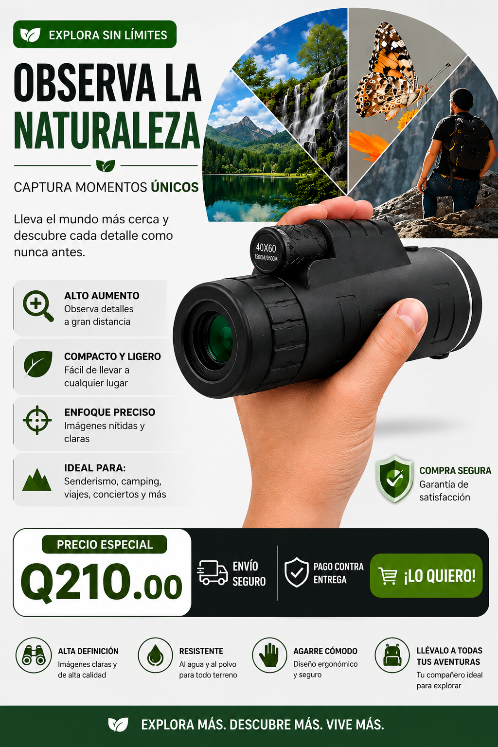 🔭 Telescopio de alta potencia de visión nocturna + Envio Gratis 🔥