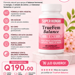 🌸 TrueFem Balance – Cápsulas para el Equilibrio Hormonal y Bienestar Femenino (60 Cápsulas) – SuperHuman™