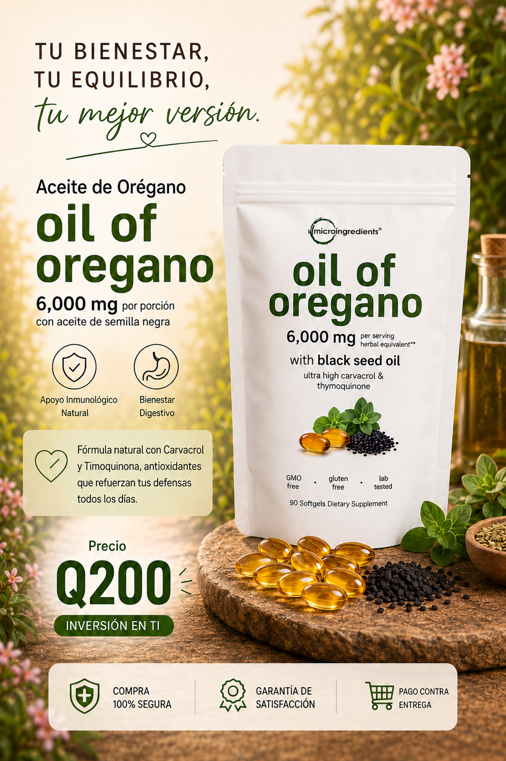 🌿Oil of Oregano™ Cápsulas blandas | Apoyar el sistema inmunológico + Envio Gratis 🚚