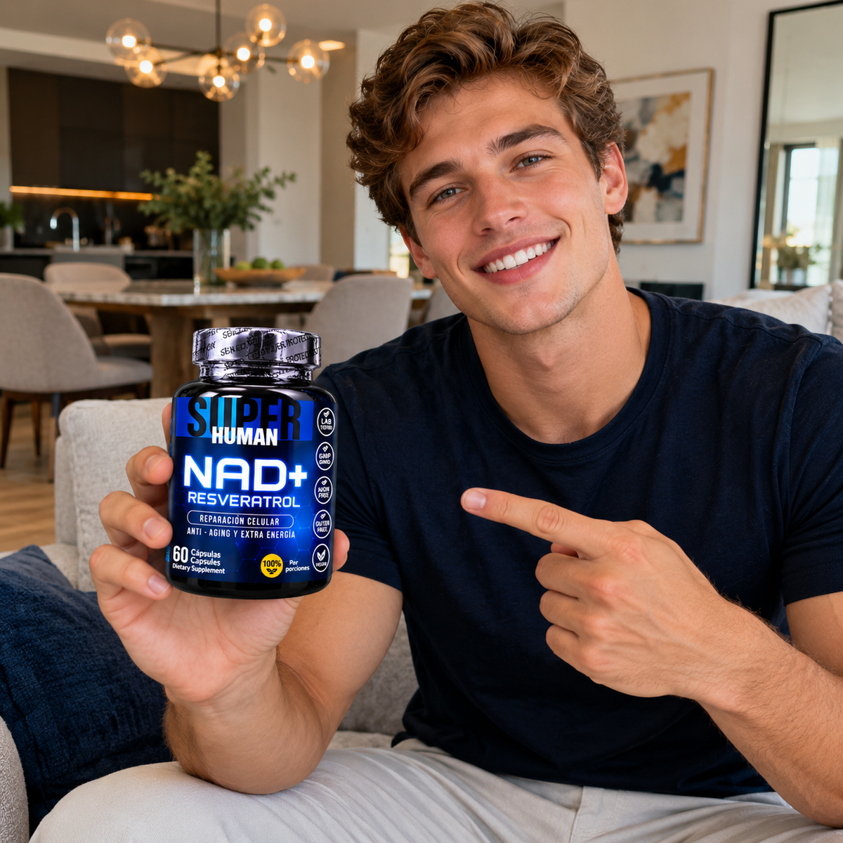 Super Human NAD+ Resveratrol, +envio gratis