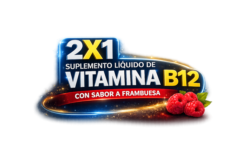 🍇 Vitamina B12 B6 B1 ,Líquida de Frambuesa – Lleva 2 Paga 1