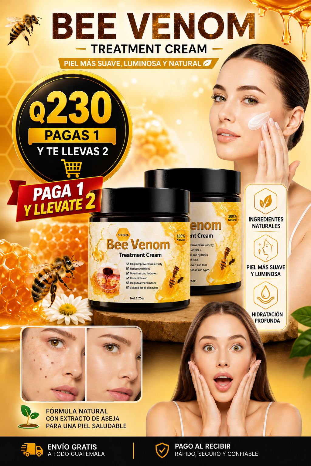 🐝 BEE VENOM – Fórmula Natural para tu Piel ✨| Envío Gratis 🚚