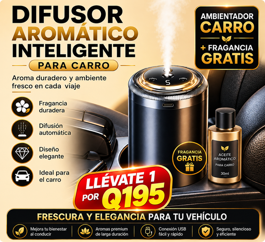 💧AMBIENTADOR CARRO™  Para Oficina Hogar Auto Alimentado por USB de 5 V + Luz nocturna