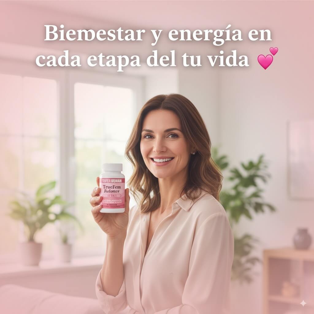 🌸 TrueFem Balance – Cápsulas para el Equilibrio Hormonal y Bienestar Femenino (60 Cápsulas) – SuperHuman™