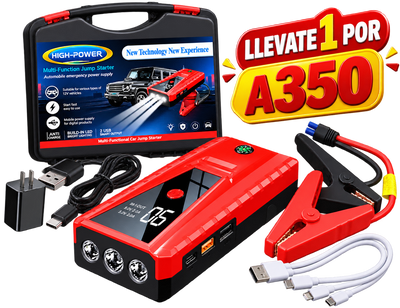 🚗 ¡ARRANCADOR PORTÁTIL PARA AUTO 12V + POWER BANK!