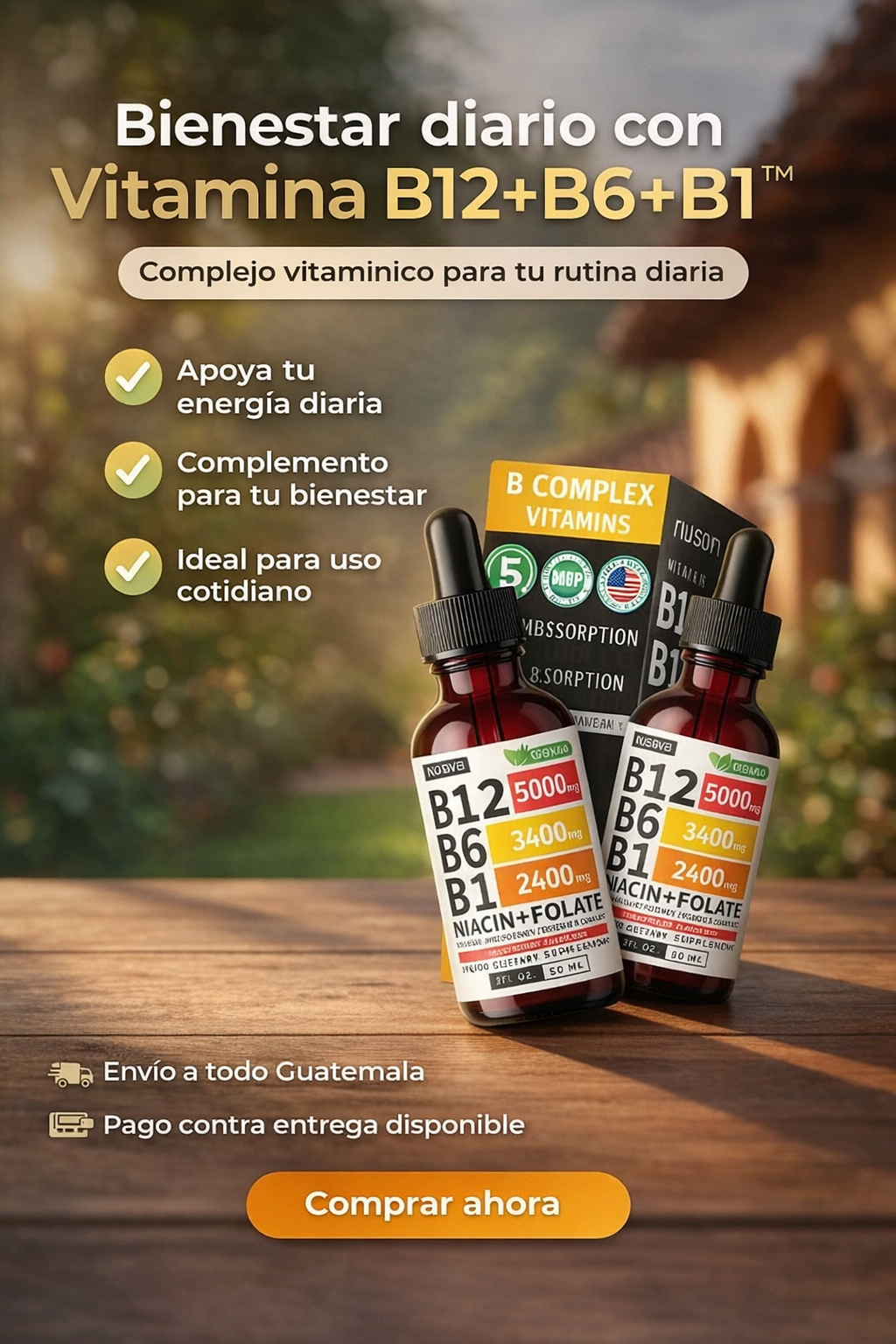 🍇 Vitamina B12 B6 B1 ,Líquida de Frambuesa – Lleva 2 Paga 1