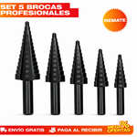 🔥SET DE  5  BROCAS ESCALONADAS DE TITANIO Q199.99-+ ENVIO GRATIS