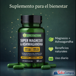 🌴SUPER  MAGNESIO & ASHWAGANDHA + 60 CAPS ORIGINAL -Q185 + envio gratis