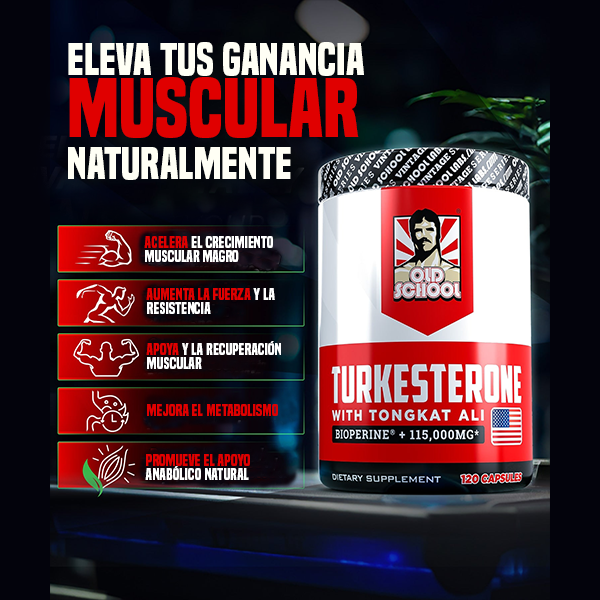 💪 TURKESTERONE | CON TONGKAT ALI 120 CAPS + ENVÍO GRATIS 🚚