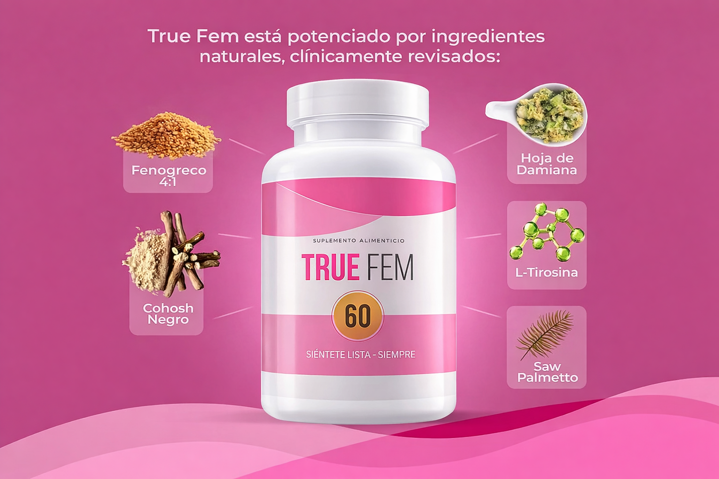 🌸 TrueFem Balance – Cápsulas para el Equilibrio Hormonal y Bienestar Femenino (60 Cápsulas) – SuperHuman™
