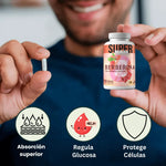 Berberina -  Prevención Diabética con Canela y Cúrcuma Berberina Super Human | Control de Azúcar, Pérdida de Grasa