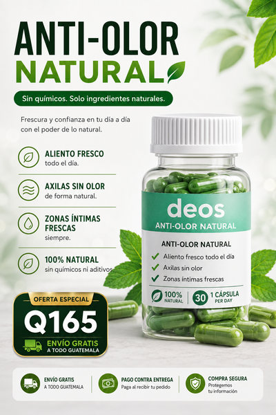 🍃 DEOS™ | Desodorante Interno Natural para una Frescura que se Siente + Envió Gratis 🚚