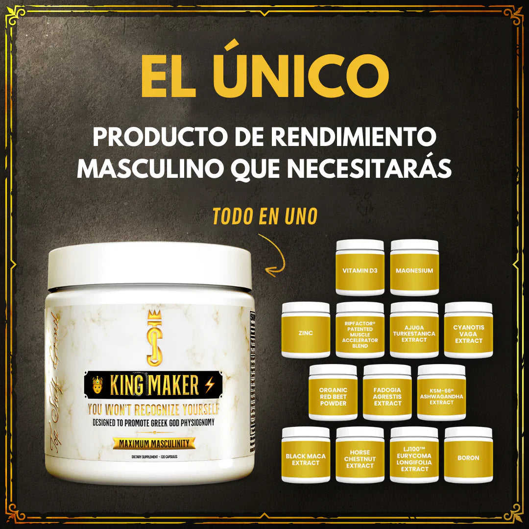 King Maker® 13-en-1 – El suplemento que potencia tu energía, fuerza y resistencia