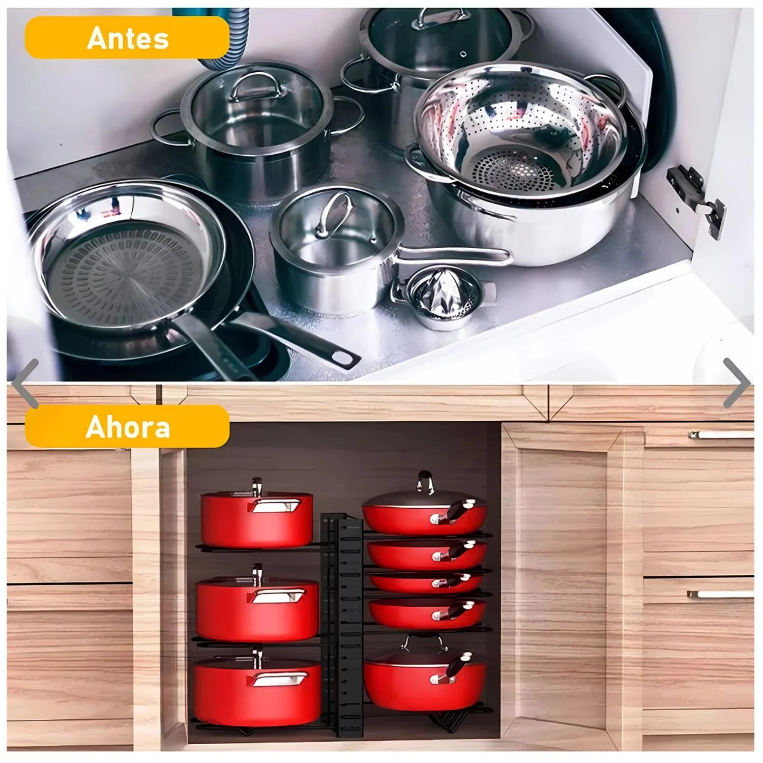 ORGANIZADOR DE OLLAS REGULABLE PARA 8