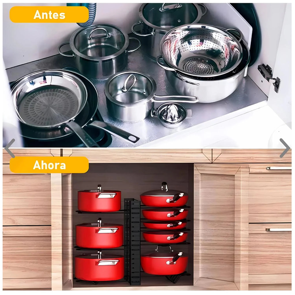 ORGANIZADOR DE OLLAS REGULABLE PARA 8