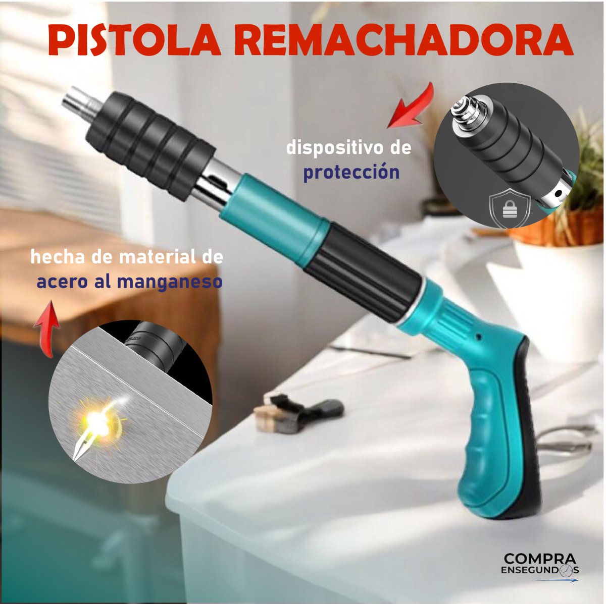 Pistola Remachadora Profesional® (Incluye 20 clavos)
