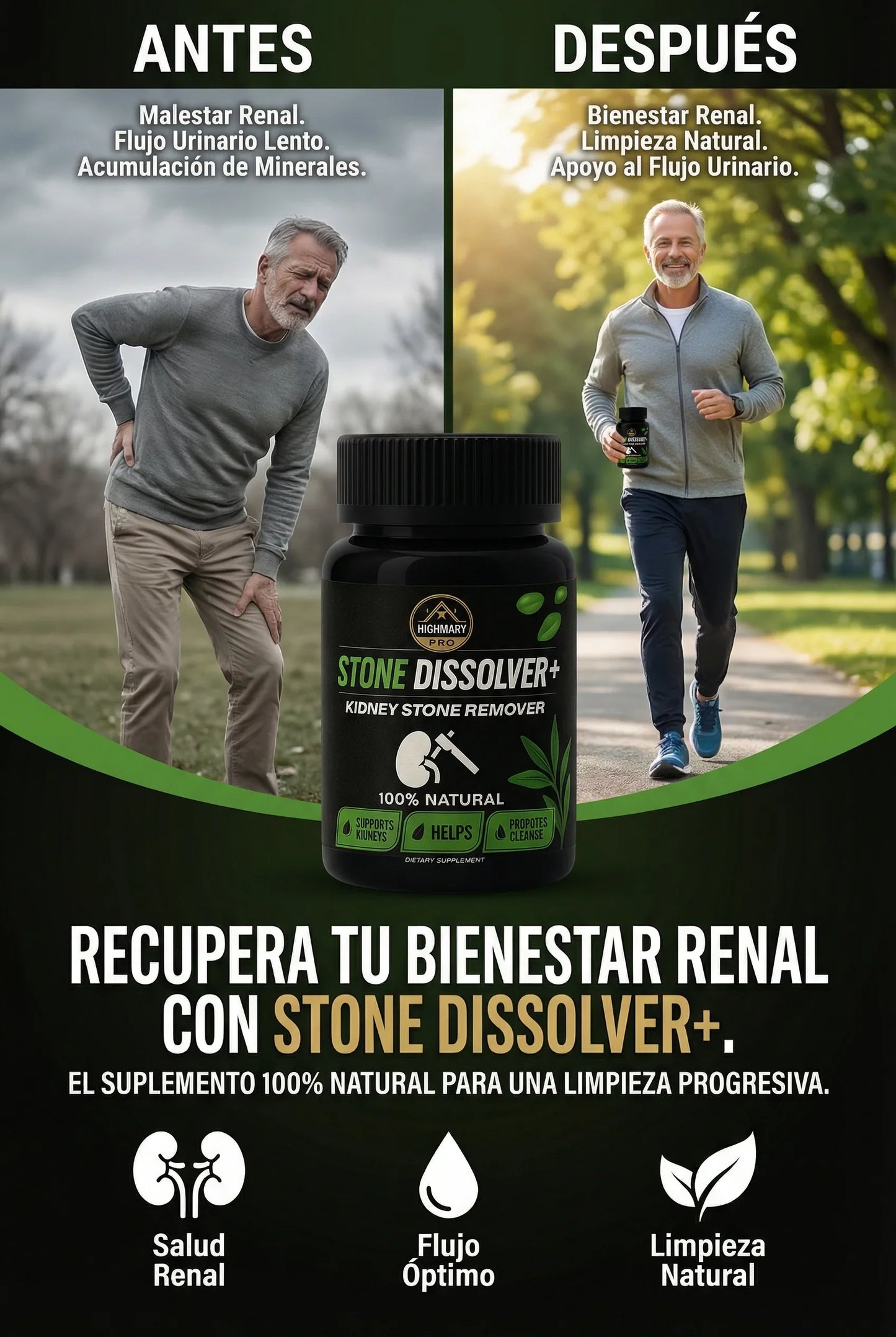🍃 STONE DISSOLVER™ - Disuelve Cálculos, Alivia Dolor y Mejora el Flujo Urinario | Envió gratis 🚚